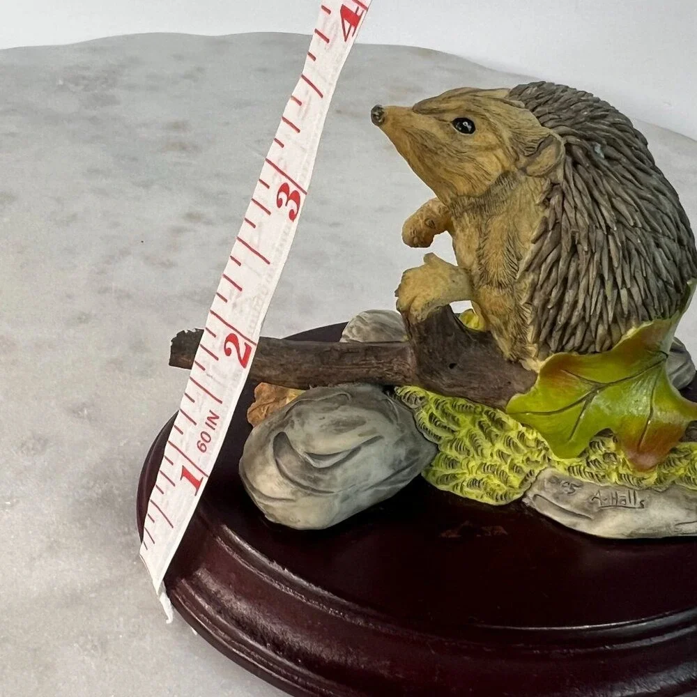 Hedgehog Figural‎ Sculpture On Wooden Plinth By Originalities Form Core Cabin